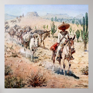 Poster "Vaquero Pack Train" par Edward Borein