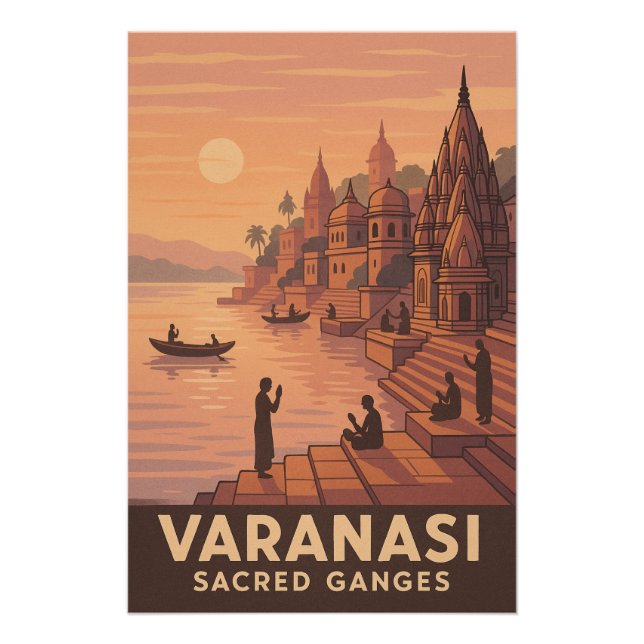 Poster Varanasi - Ganges sacrés (Devant)
