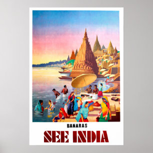 Poster Varanasi, India, Ganges river