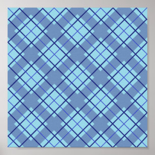 Poster Variation bleue Plaid