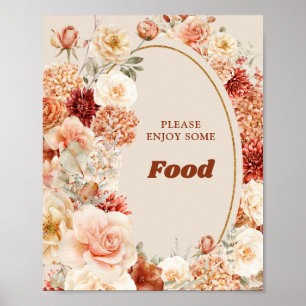 Poster Varié automne floral rouille ivoire nourriture bro