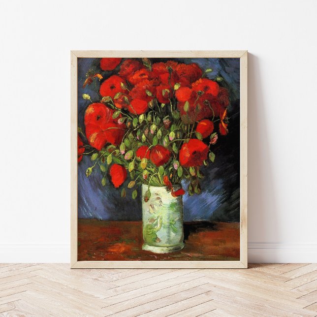 Poster Vase avec des papillons rouges | Vincent Van Gogh (Créateur téléchargé)