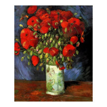 Vase avec des pavots rouges par Vincent van Gogh.