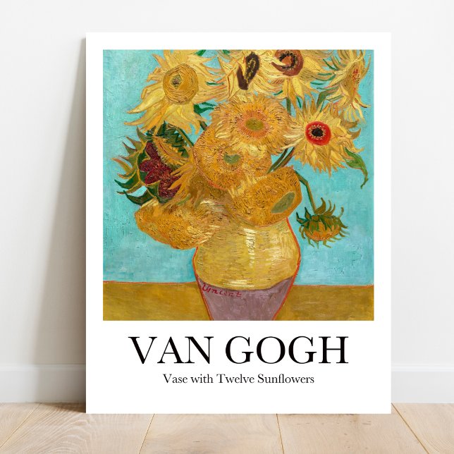 Poster Vase avec douze tournesols par Vincent van Gogh (Van Gogh Sunflowers Poster: Brighten your space with Van Gogh's iconic sunflowers in a stunning vase)