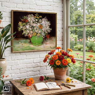 Poster Vase avec fleurs de Zinnia par Vincent van Gogh