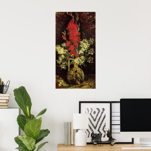 Poster Vase avec Glaïeuls, Œillets de Vincent van Gogh
