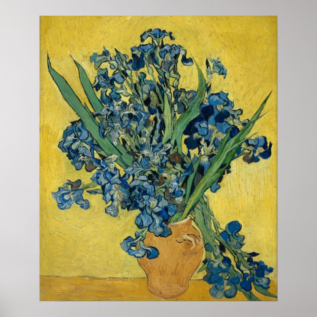 Poster Vase avec Irises par Van Gogh - La vie morte (Devant)