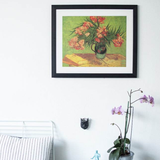 Poster Vase avec Oleanders et livres par Vincent van Gogh (Créateur téléchargé)