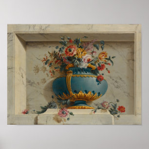 Poster Vase de fleurs dans un créneau