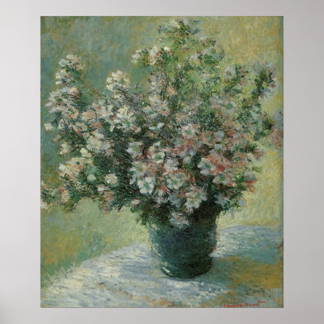 Poster Vase de fleurs par Claude Monet (Devant)