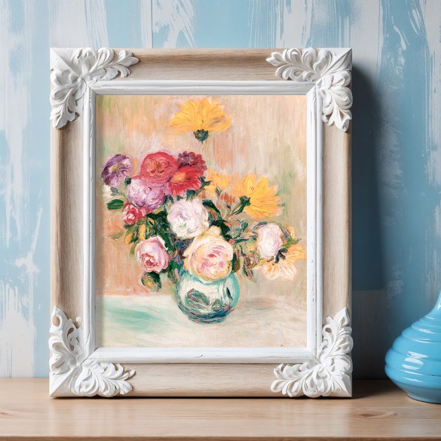 Poster Vase De Roses Et Dahlias, Renoir (Créateur téléchargé)