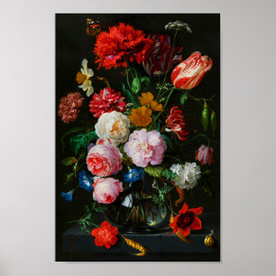 Poster Vase de verre avec des fleurs
