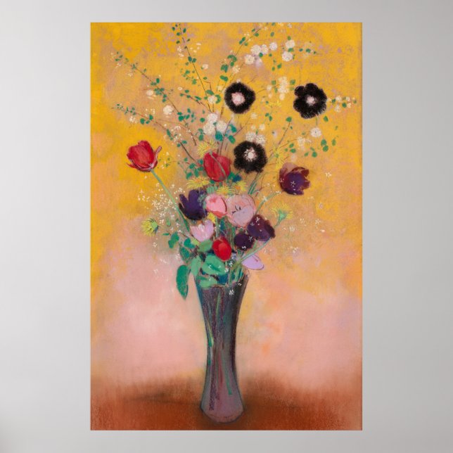 Poster Vase des fleurs d'Odilon Redon (Devant)