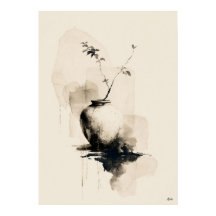 Vase silencieux Art minimaliste japonais encre sum