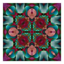 Vastes bleu rose et bleu vert kaléidoscope