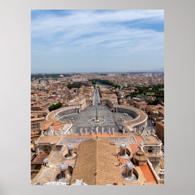 Poster Vatican, Italie : Vue aérienne Carré de Saint-Pier (Devant)