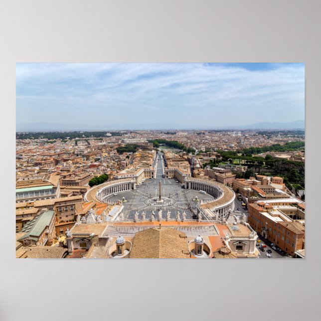 Poster Vatican, Italie : Vue aérienne Carré de Saint-Pier (Devant)