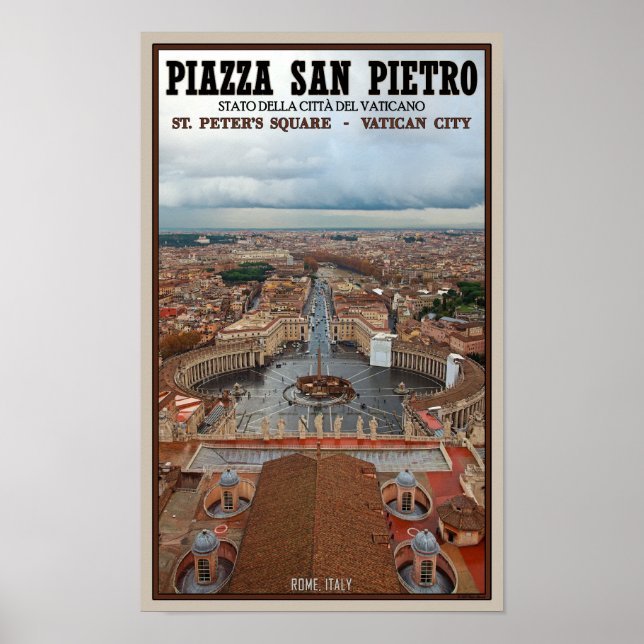 Poster Vatican - St Peters Vue Carré (Devant)