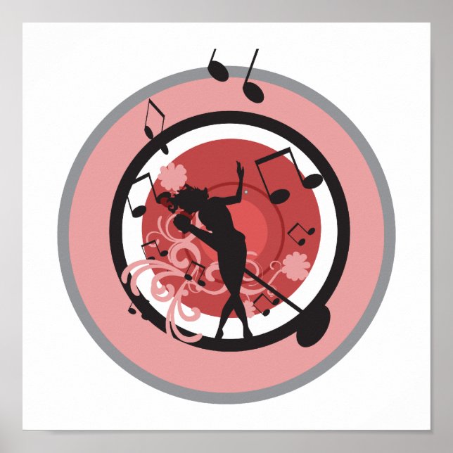 Poster vecteur diva de musique (Devant)