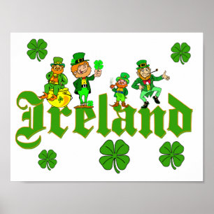 Poster Vecteur - trèfle Irlande de lutin