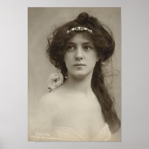 Poster Vedette de cinéma muet Evelyn Nesbit