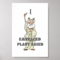 Poster Vegan blanc "J'Ai Embrassé Basé Sur Le Plan