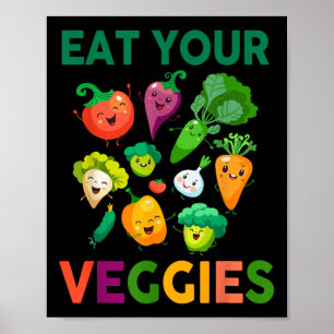 Poster Vegan Shirt Kids Toddler Garçons Mangez Votre Veg 