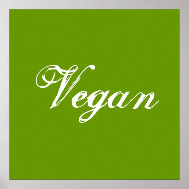 Poster Vegan. Vert. Slogan. Personnalisé (Devant)