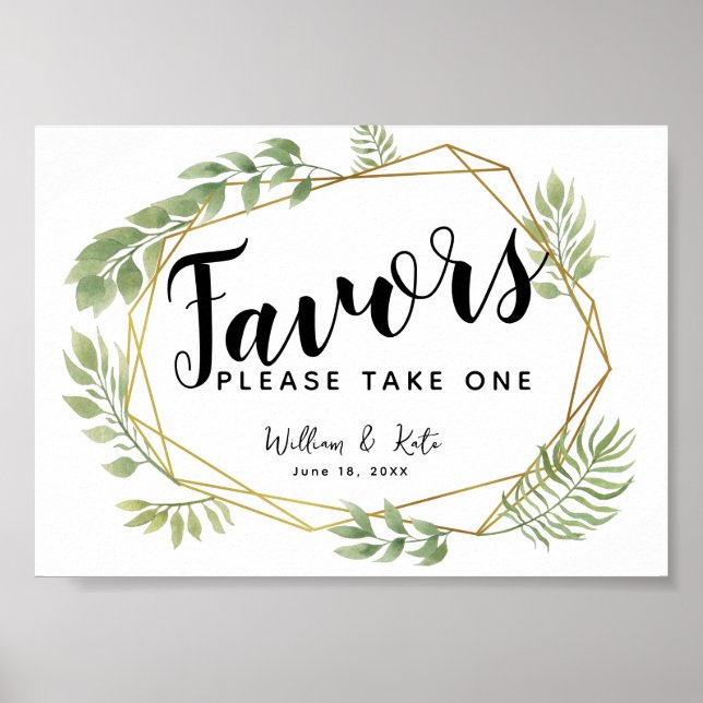 Poster végétal en cristal vert Panneau de fête/mariage (Devant)