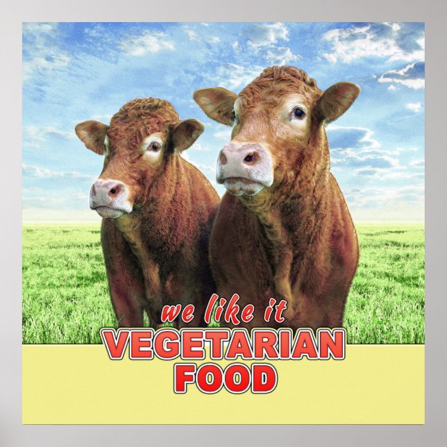 Poster VEGETARIAN FOOD we like it (Devant)