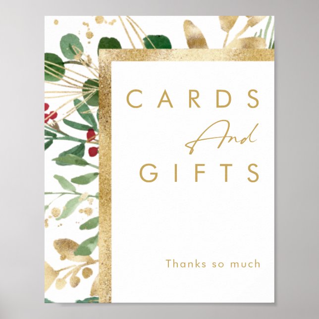 Poster Végétation de Noël moderne | Cartes et cadeaux bla (Devant)