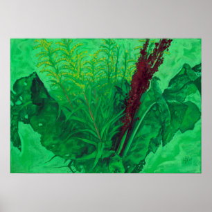 Poster Végétation d'été Fleur sauvage Floral Art Peinture