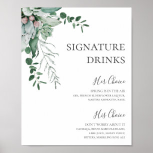 Poster Végétation Luxuriante   Enseigne de Boissons Signa
