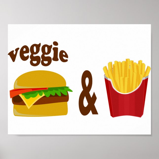 Poster Veggie Burger et Fries (Devant)