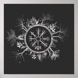 Poster Végvisir Norse Viking Compas