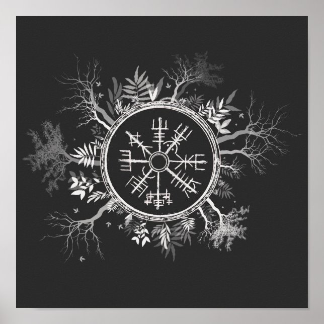 Poster Végvisir Norse Viking Compas (Devant)