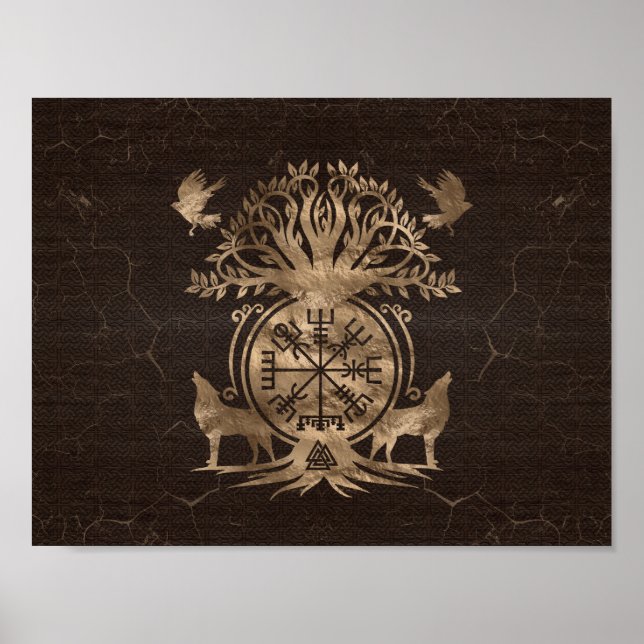 Poster Vegvisir - Viking Compas Ornement (Devant)