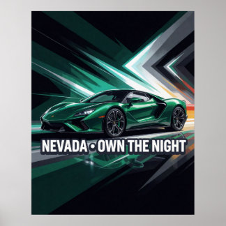 Poster Véhicule de performance audacieux Own The Night