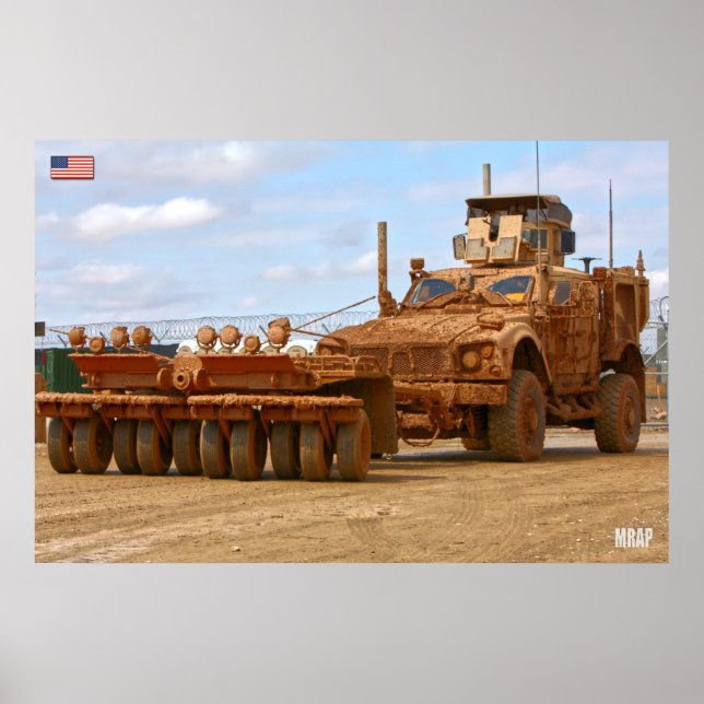 POSTER VÉHICULE PROTÉGÉ À L'AMBUSH RÉSISTANT AUX MINES (Devant)