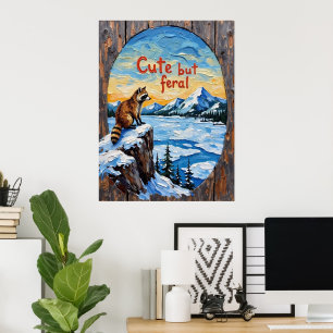 Poster Veille hivernale : Raccoon par Frozen Waters