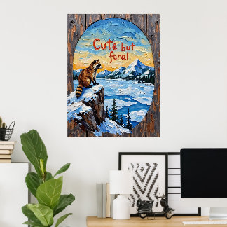 Poster Veille hivernale : Raccoon par Frozen Waters