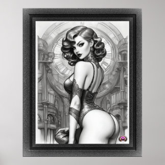 Poster Velaria Retro Age Pin Up Girl Portrait