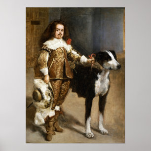 Poster Velázquez - A Fool With A Dog 1650