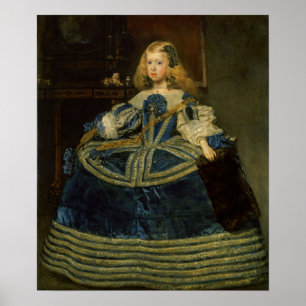 Poster Velázquez - Marguerite-Thérèse en robe bleue