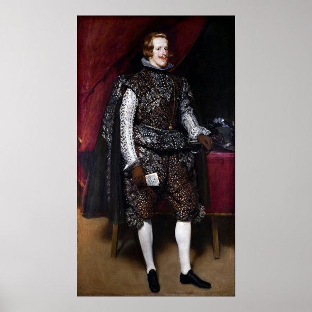 Poster Velázquez - Philippe IV D'Espagne En Brown Et Arge (Devant)