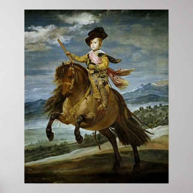 Poster Velázquez - Prince équestre Baltasar Carlos 1635 (Devant)