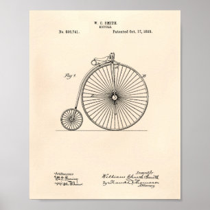 Poster Vélo 1893 Brevet Art Vieux Poivre