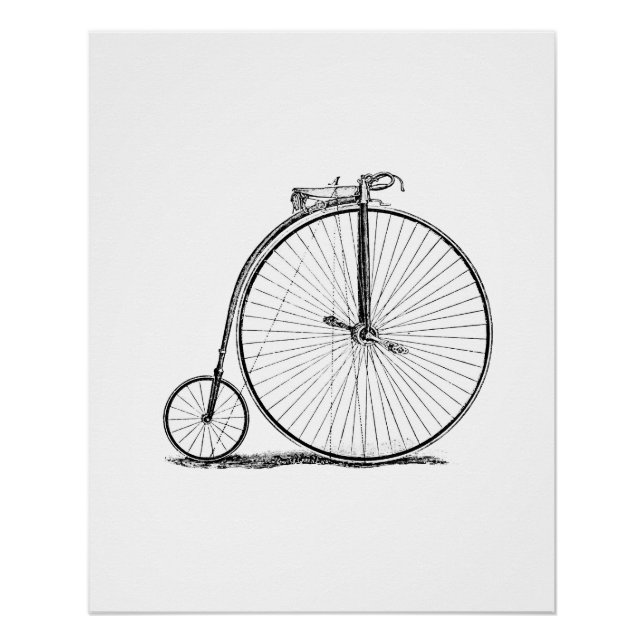 Poster Vélo à grande roue Penny Farthing (Devant)