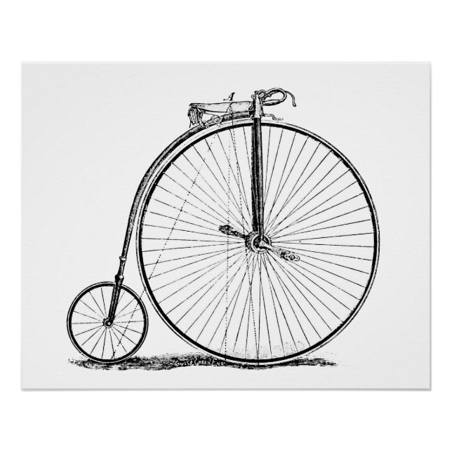 Poster Vélo à grande roue Penny Farthing (Devant)