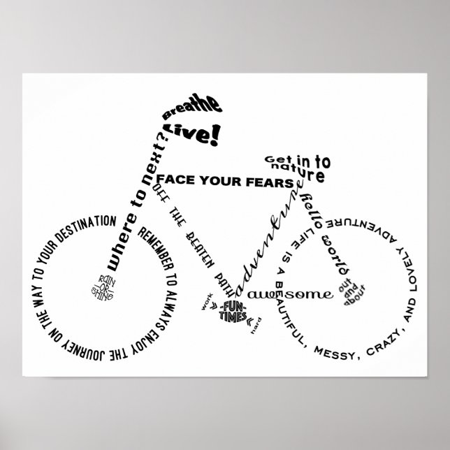 Poster Vélo Adventure Words (Devant)